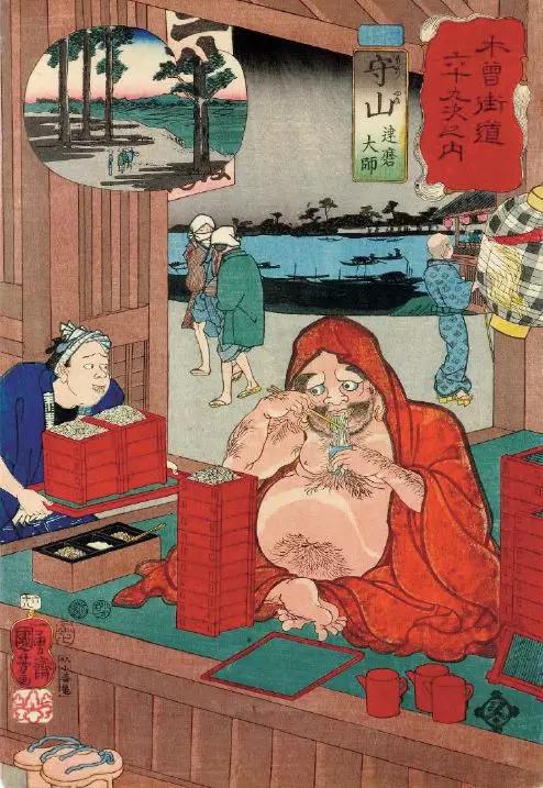 《木曾街道六十九次之内 守山 达摩大师》・歌川国芳