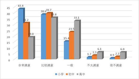 图13:不同阶段学生对自身形象满意度比较(%)