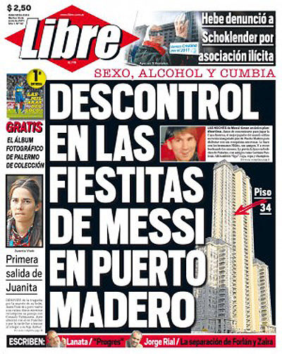 阿媒曝梅西收集骨肉皮 三赛制大搞性爱狂欢(图)