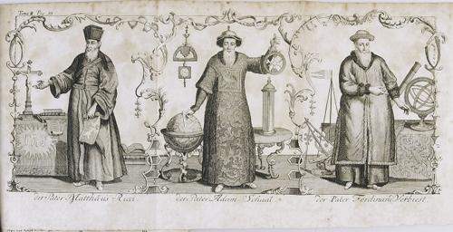 资料图:利玛窦(左起)与汤若望、南怀仁画像